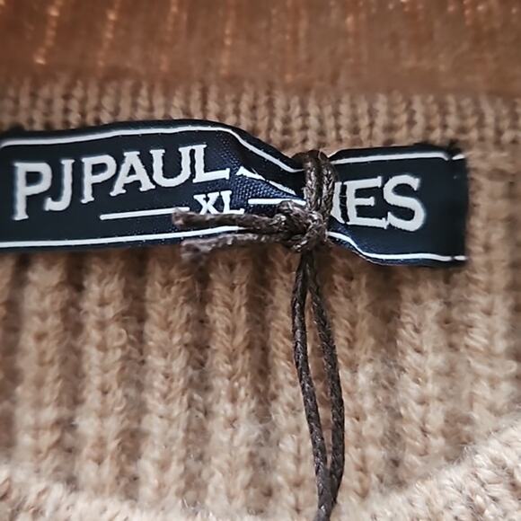 PJ Paul Jones Men’s Mock Turtleneck Cable Sweater Size XL Khaki Pullover NWT - Picture 8 of 9